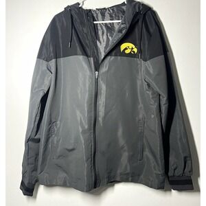 Colosseum Iowa Hawkeyes Men's Full Zip Windbreaker Jacket Gray/Black Size L